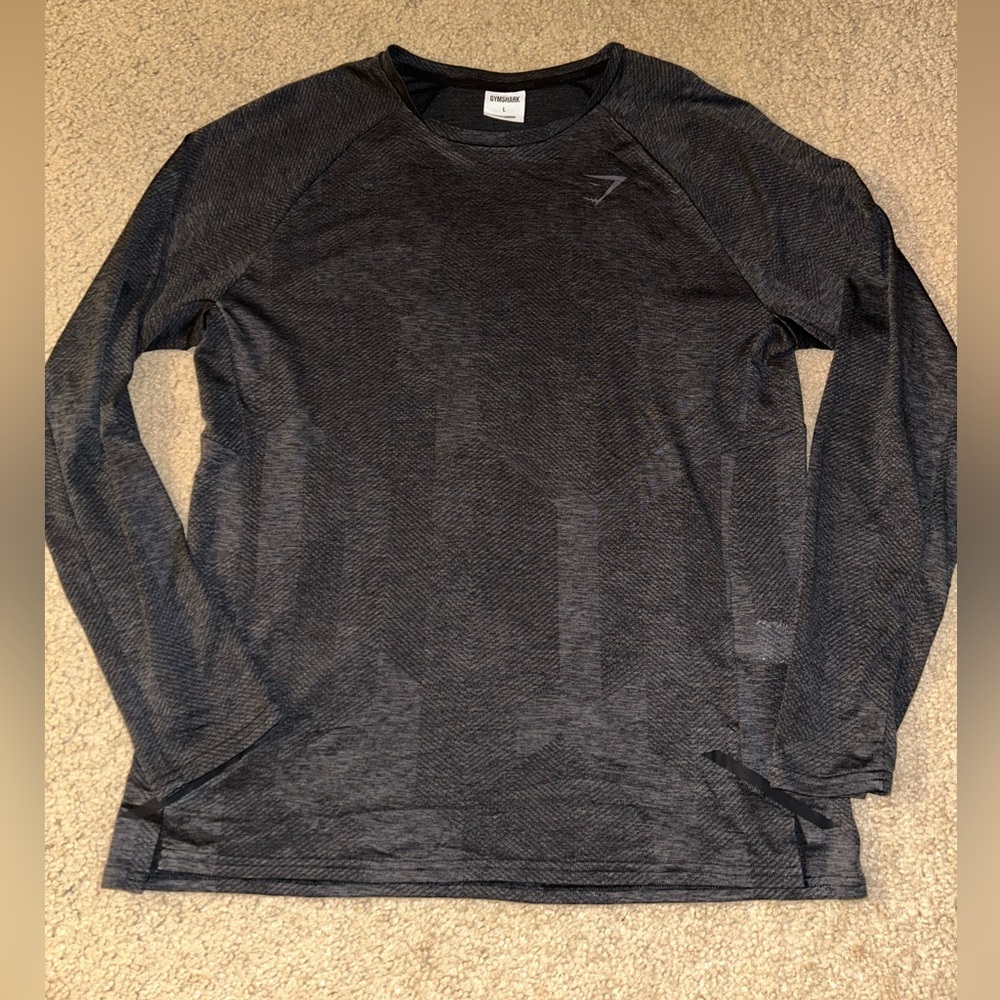Gymshark Men's Long Sleeve Training Top - Dark Gray/Black